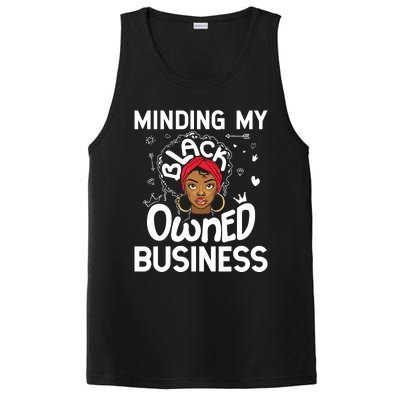 Minding My Black Owned Business Girl Women Gift Entrepreneur PosiCharge Competitor Tank