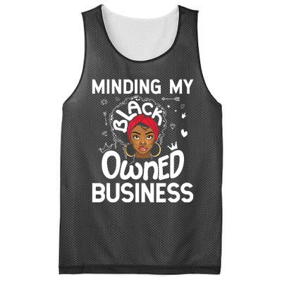 Minding My Black Owned Business Girl Women Gift Entrepreneur Mesh Reversible Basketball Jersey Tank