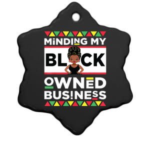 Minding My Black Owned Business Ceramic Star Ornament