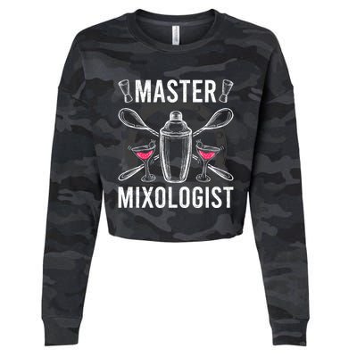 Master Mixologist Bartending Bartender Gift Cropped Pullover Crew