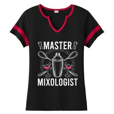 Master Mixologist Bartending Bartender Gift Ladies Halftime Notch Neck Tee