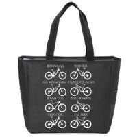 MTB Mountain Bike Biking Enthusiast Biker Bicycling Clothing Zip Tote Bag