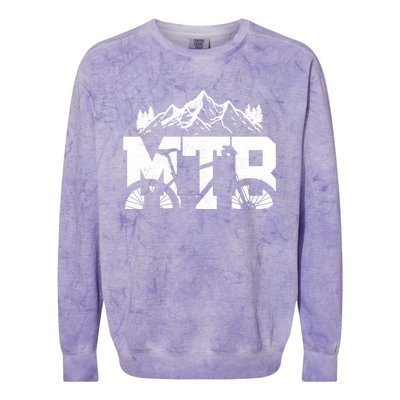 Mtb Mountain Bike Bicycle Mountain Biking Biker Gift Colorblast Crewneck Sweatshirt