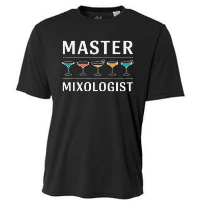 Master Mixology Barkeeper Bartender Mixer Cooling Performance Crew T-Shirt