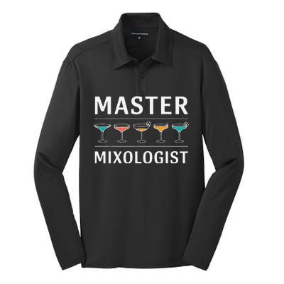 Master Mixology Barkeeper Bartender Mixer Silk Touch Performance Long Sleeve Polo