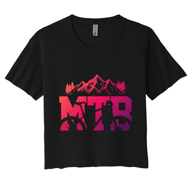 Mtb Mountain Bike Bicycle Mountain Biking Biker Gift Crop Top