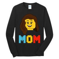 Mom Master Builder Building Bricks Blocks Matching Family Tall Long Sleeve T-Shirt