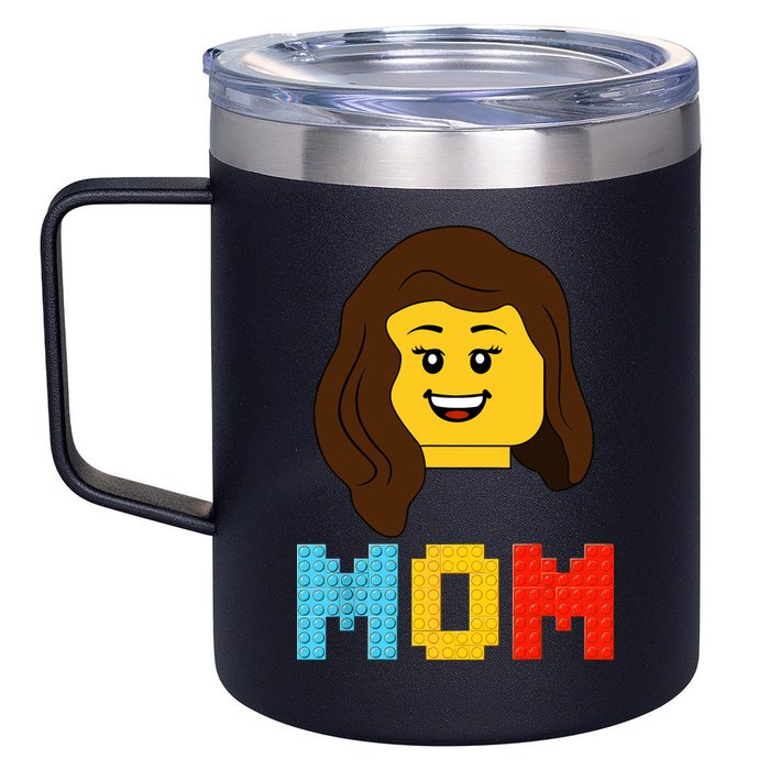 Mom Master Builder Building Bricks Blocks Matching Family 12oz Stainless Steel Coffee Mug