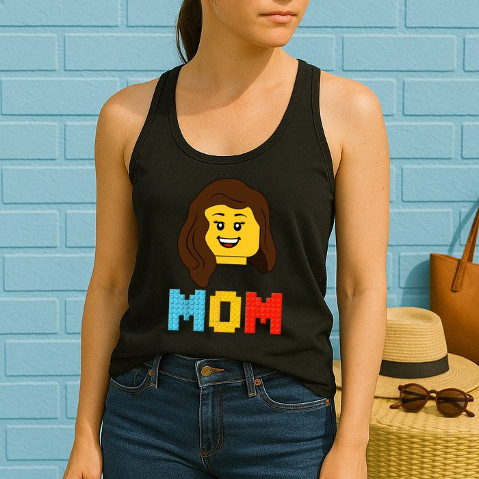 Mom Master Builder Building Bricks Blocks Matching Family Womens Tank Top