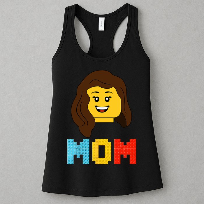 Mom Master Builder Building Bricks Blocks Matching Family Womens Tank Top