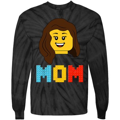 Mom Master Builder Building Bricks Blocks Matching Family Tie-Dye Long Sleeve Shirt