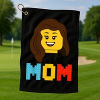 Mom Master Builder Building Bricks Blocks Matching Family Golf Towel