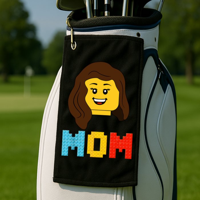 Mom Master Builder Building Bricks Blocks Matching Family Golf Towel