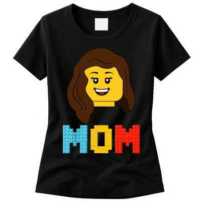 Mom Master Builder Building Bricks Blocks Matching Family Womens T-Shirt