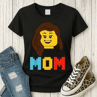 Mom Master Builder Building Bricks Blocks Matching Family Womens T-Shirt
