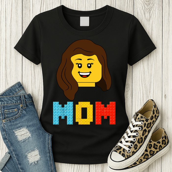 Mom Master Builder Building Bricks Blocks Matching Family Womens T-Shirt