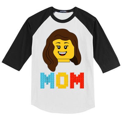 Mom Master Builder Building Bricks Blocks Matching Family Kids Colorblock Raglan Jersey