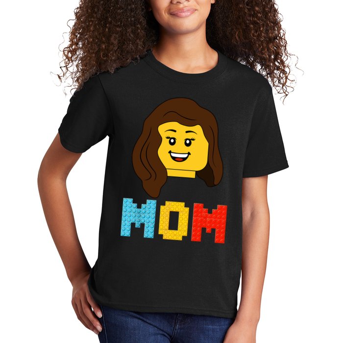 Mom Master Builder Building Bricks Blocks Matching Family Kids T-Shirt