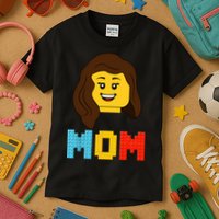 Mom Master Builder Building Bricks Blocks Matching Family Kids T-Shirt