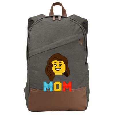 Mom Master Builder Building Bricks Blocks Matching Family Cotton Canvas Backpack