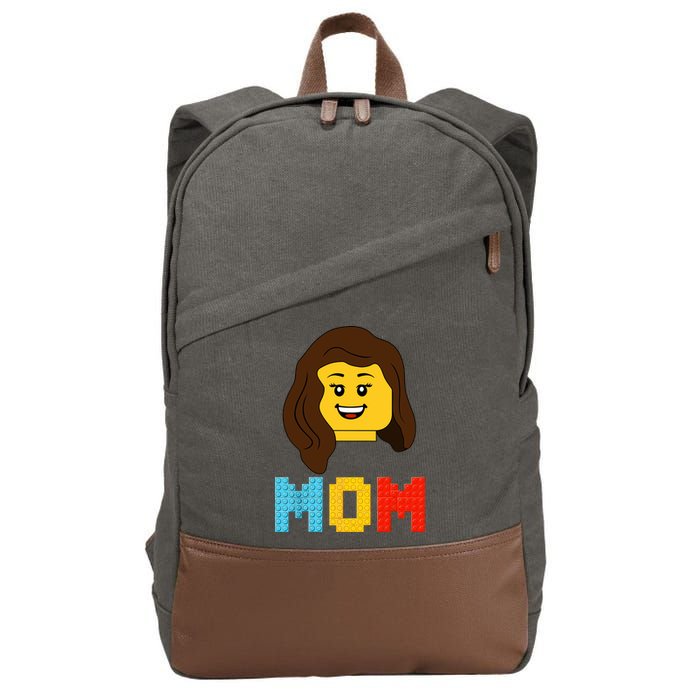 Mom Master Builder Building Bricks Blocks Matching Family Cotton Canvas Backpack