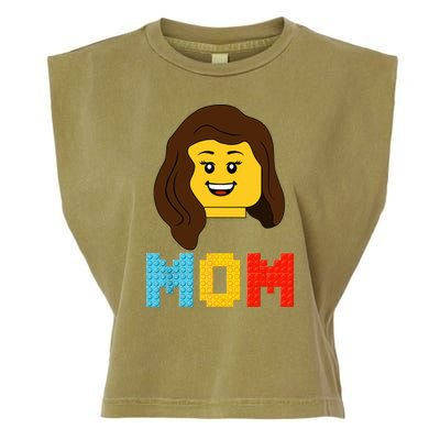 Mom Master Builder Building Bricks Blocks Matching Family Garment-Dyed Women's Muscle Tee