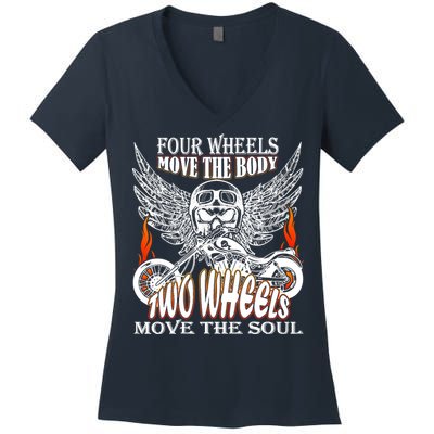 Motorbike Motorcyclist Biker Chopper Bike Motorcycles Women's V-Neck T-Shirt