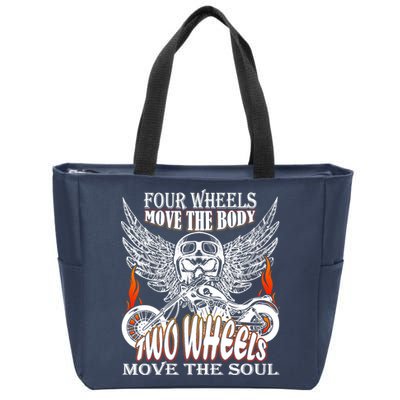 Motorbike Motorcyclist Biker Chopper Bike Motorcycles Zip Tote Bag