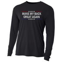 Make My Back Great Again Funny Therapy Injury Recovery Cooling Performance Long Sleeve Crew