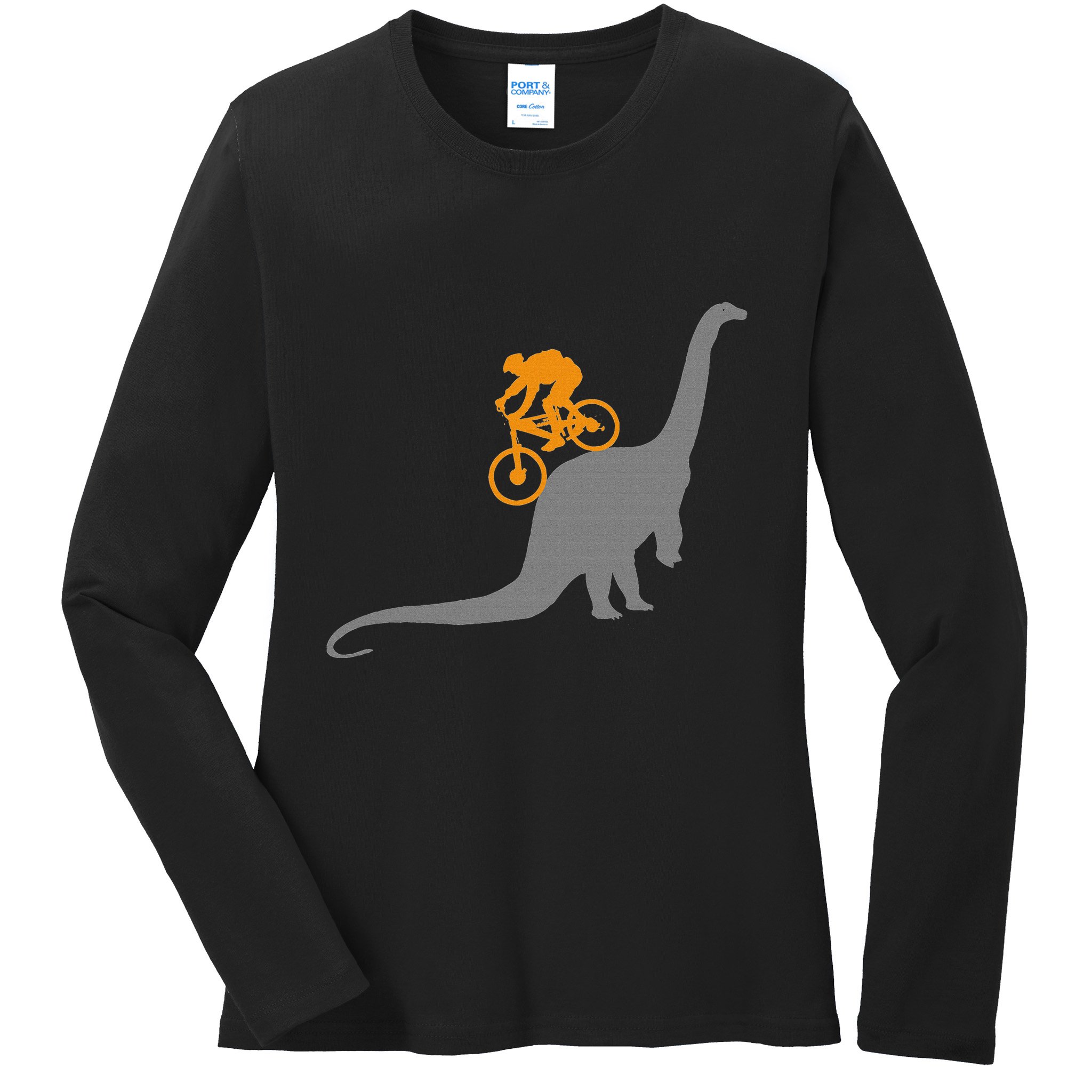 Mtb Mountain Bike Bicycle Sports Gifts Dinosaur Dino Bike Mountain Bicycle Sport Ladies Long Sleeve Shirt