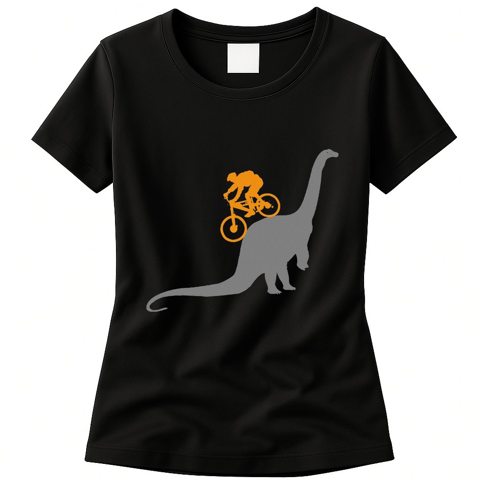 Mtb Mountain Bike Bicycle Sports Gifts Dinosaur Dino Bike Mountain Bicycle Sport Womens T-Shirt
