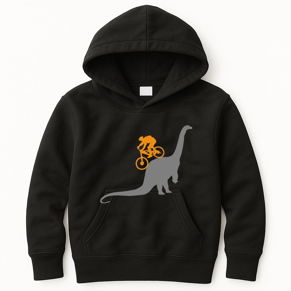 Mtb Mountain Bike Bicycle Sports Gifts Dinosaur Dino Bike Mountain Bicycle Sport Kids Hoodie