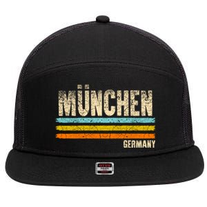 Munich MüNchen Bavaria Germany German Retro City 7 Panel Mesh Trucker Snapback Hat