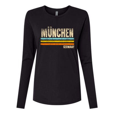 Munich MüNchen Bavaria Germany German Retro City Womens Cotton Relaxed Long Sleeve T-Shirt