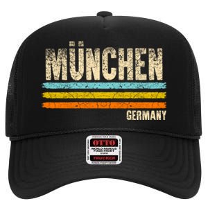 Munich MüNchen Bavaria Germany German Retro City High Crown Mesh Back Trucker Hat