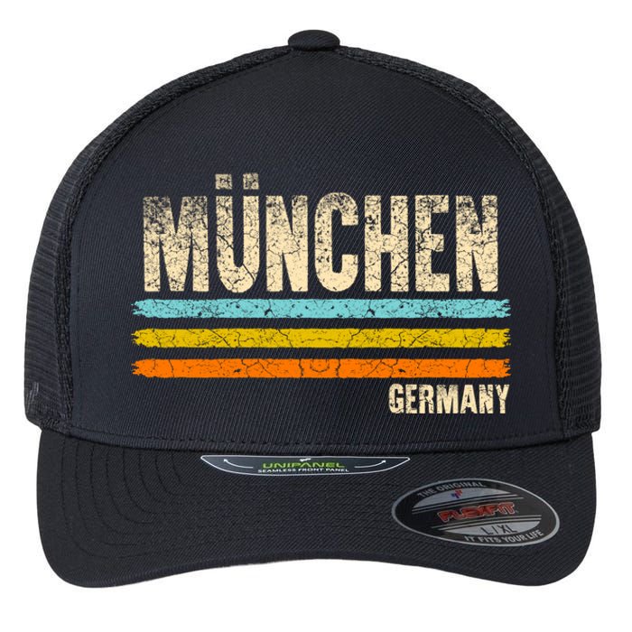 Munich MüNchen Bavaria Germany German Retro City Flexfit Unipanel Trucker Cap