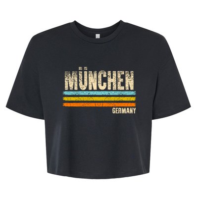 Munich MüNchen Bavaria Germany German Retro City Bella+Canvas Jersey Crop Tee