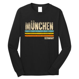 Munich MüNchen Bavaria Germany German Retro City Long Sleeve Shirt