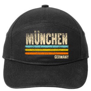 Munich MüNchen Bavaria Germany German Retro City 7-Panel Snapback Hat