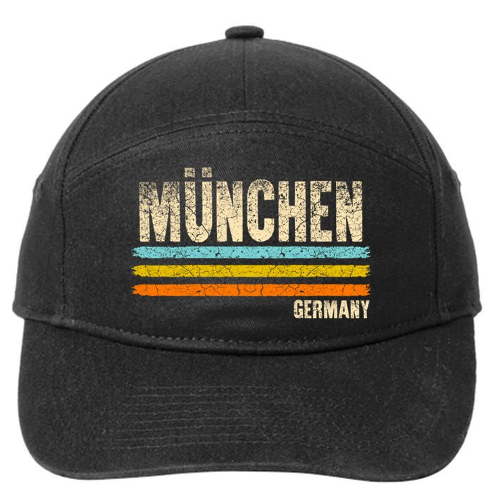 Munich MüNchen Bavaria Germany German Retro City 7-Panel Snapback Hat