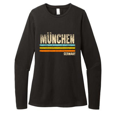 Munich MüNchen Bavaria Germany German Retro City Womens CVC Long Sleeve Shirt