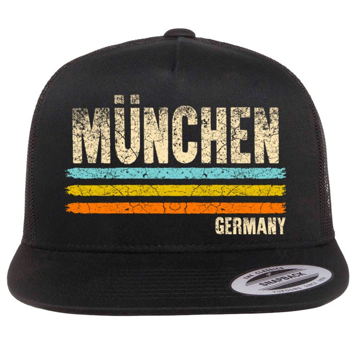 Munich MüNchen Bavaria Germany German Retro City Flat Bill Trucker Hat