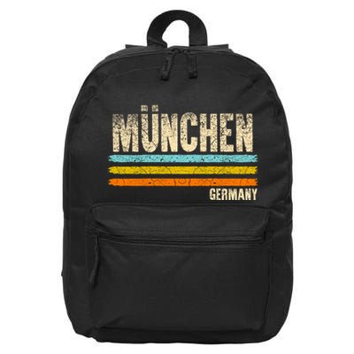 Munich MüNchen Bavaria Germany German Retro City 16 in Basic Backpack