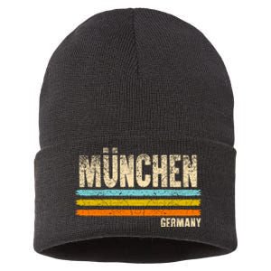 Munich MüNchen Bavaria Germany German Retro City Sustainable Knit Beanie