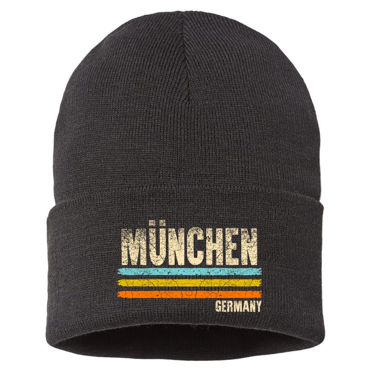 Munich MüNchen Bavaria Germany German Retro City Sustainable Knit Beanie
