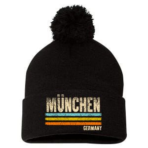 Munich MüNchen Bavaria Germany German Retro City Pom Pom 12in Knit Beanie