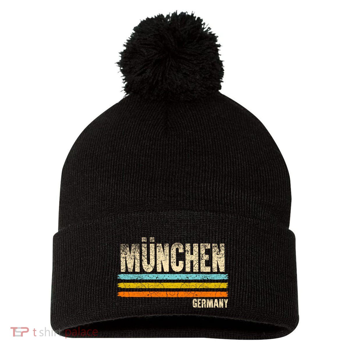 Munich MüNchen Bavaria Germany German Retro City Pom Pom 12in Knit Beanie