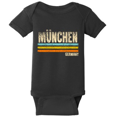 Munich MüNchen Bavaria Germany German Retro City Baby Bodysuit