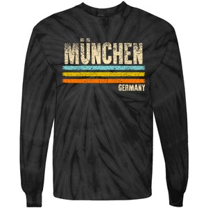 Munich MüNchen Bavaria Germany German Retro City Tie-Dye Long Sleeve Shirt