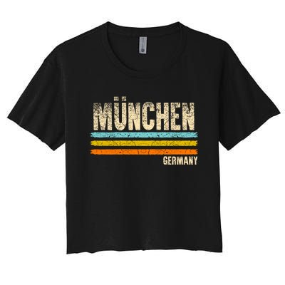 Munich MüNchen Bavaria Germany German Retro City Women's Crop Top Tee